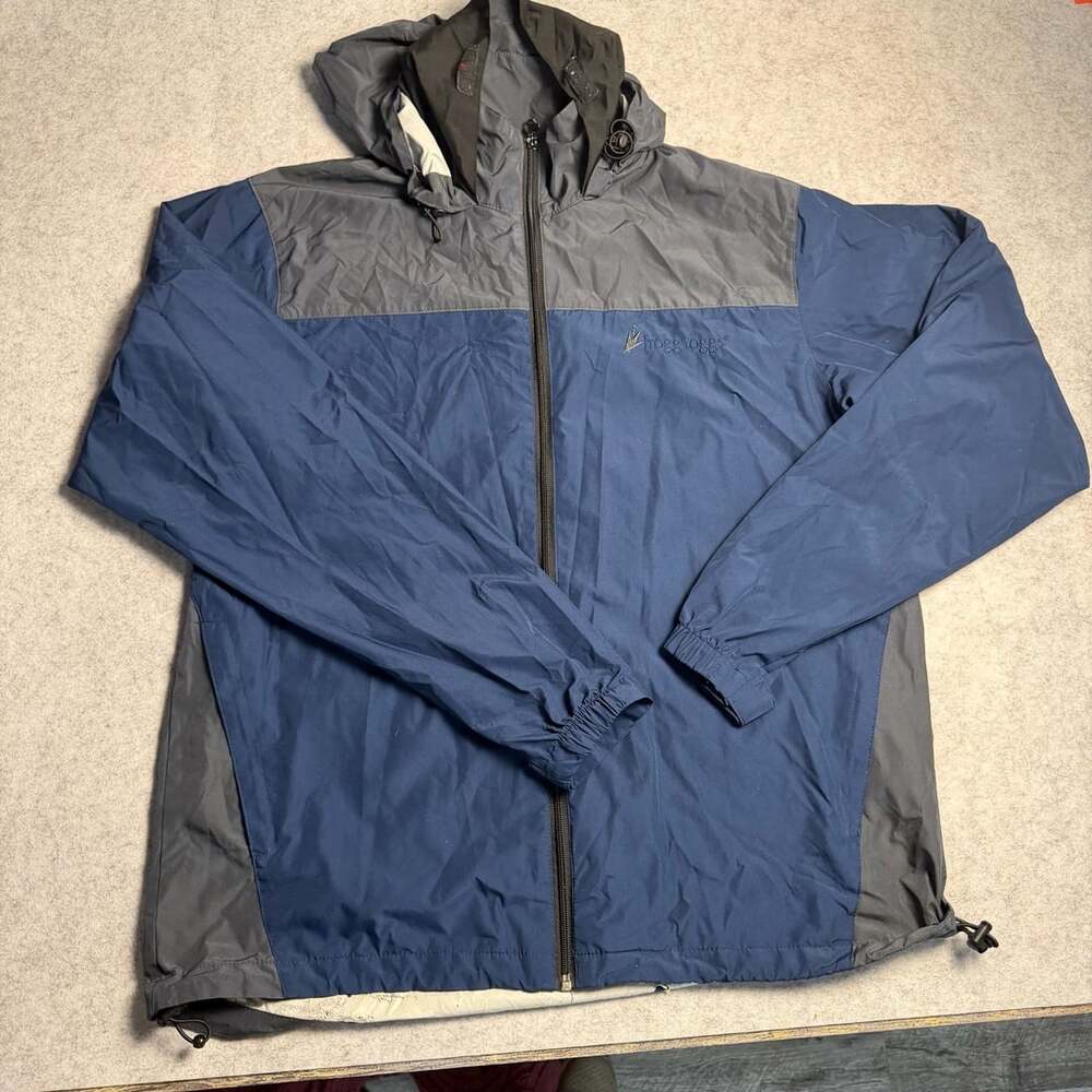 Frogg Toggs Rain Jacket Blue Gray Hooded Full Zip Waterproof Outerwear